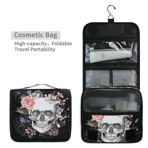 Vista 5 de AUUXVA JOYPRINT - Neceser colgante para maquillaje, bolsa de cosméticos, organizador de viaje para baño, grande, para mujeres y niñas, Multi 19
