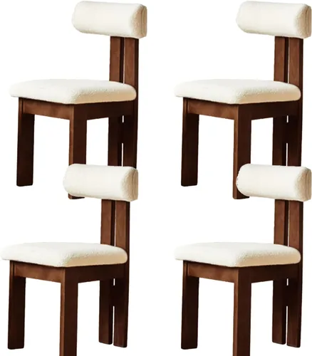 Vista 13 de Sillas de comedor modernas tapizadas, sillas de cocina con marco de madera maciza, silla de sala de estar, cómodo soporte de respaldo alto para sala
