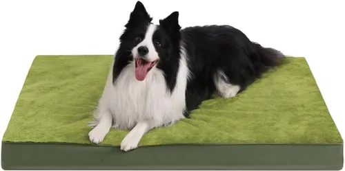 Vista 14 de KSIIA - Cama ortopédica para jaula de perro, impermeable, para perros pequeños, de felpa, lavable, con espuma tipo caja de huevo y funda Negro