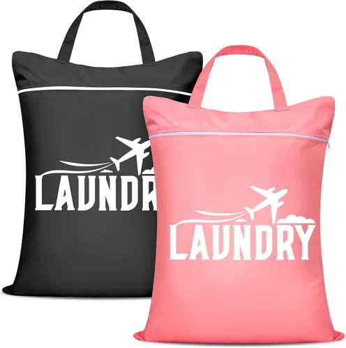 Vista 11 de 2 piezas de bolsas grandes de viaje para lavandería - Bolsa húmeda impermeable lavable para ropa sucia, traje de baño, entrenamiento, gimnasio