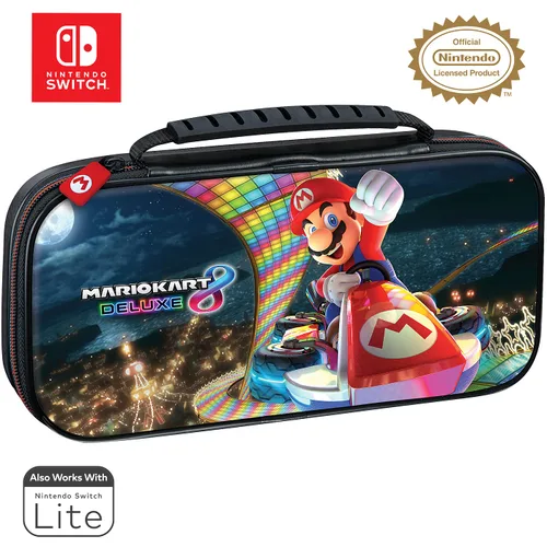 Vista 2 de Game Traveler Mario Kart Nintendo Switch Case - Switch OLED Case for Switch OLED Switch Switch Lite Adjustable Viewing Stand Bonus Game Cases