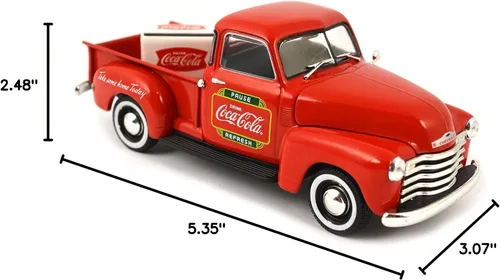 Vista 3 de Coca-Cola 1/43 1953 Chevy Pickup con enfriador de metal, coleccionable