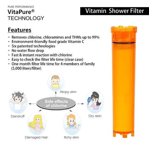 Vista 5 de VCF-50V Filtro de ducha en línea ultra compacto de vitamina C también conocido como SUF-50V