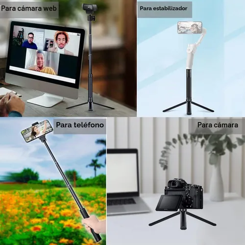 Vista 7 de JCWINY Soporte de cámara web de 30 pulgadas de alto, trípode extensible para cámara web de escritorio, trípode para cámara web de aluminio, soporte