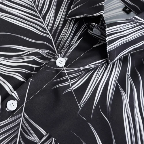 Vista 30 de KYKU - Camisa hawaiana funky para hombre, ropa tropical para vacaciones en Palm Beach