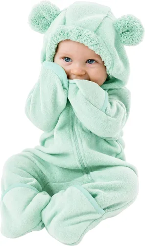 Vista 24 de Cuddle Club - Body de forro polar para bebé recién nacido hasta 5T – Pijamas de invierno chaqueta de abrigo abrigo para bebé Alien