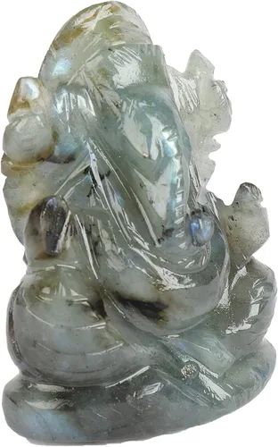 Vista 2 de GEMHUB Estatua de Ganesha 251.80 quilates Dios hindú del éxito Labradorita Estatua del Señor Ganesha, Gema, Ruso - Labradorita
