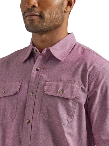 Vista 3 de Wrangler Authentics Camisa tejida clásica de manga corta para hombre