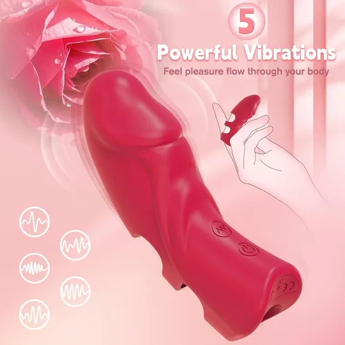 Vista 4 de Vibrador de dedo mini juguete sexual para mujeres, vibrador de punto G, estimulador de clítoris con 5 vibraciones, vibrador de bolsillo silencioso
