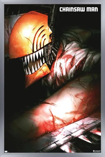 Vista 7 de Trends International Chainsaw Man - Póster de pared con texto en inglés "Chainsaw Man", 22.4 pulgadas de largo x 14.7 pulgadas de ancho, versión