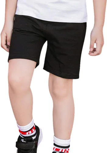 Vista 4 de DCUTERQ - Pantalones cortos deportivos de algodón sólido para niños y niñas