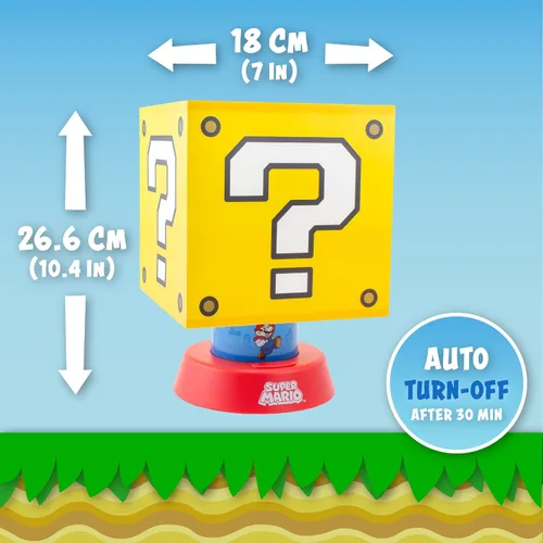 Vista 3 de Paladone Super Mario Icon Lamp con tres ajustes de brillo y apagado automático, mercancía Nintendo