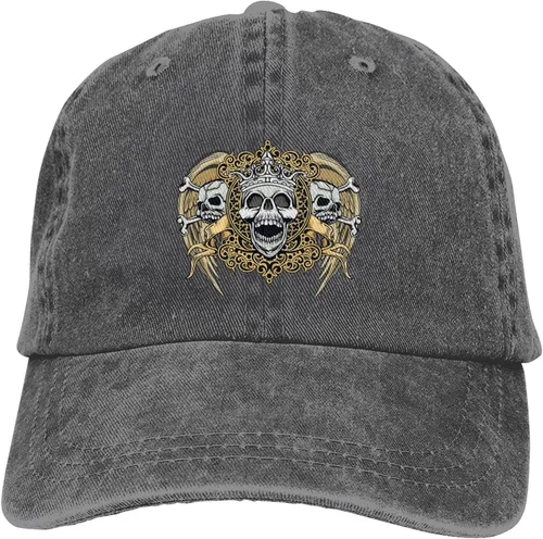 Vista 9 de of Hell Skull with Angel Gorra de béisbol unisex para adultos, lavada, ajustable, para actividades de cuatro estaciones, para todo entrenamiento