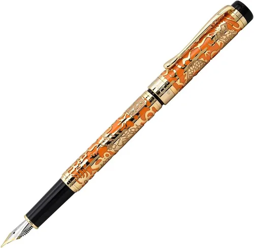 Vista 6 de Ancient Silver Jinhao Dragon - Juego de plumas estilográficas ejecutivas de punta fina, colección de bolígrafos vintage, bolígrafo de negocios