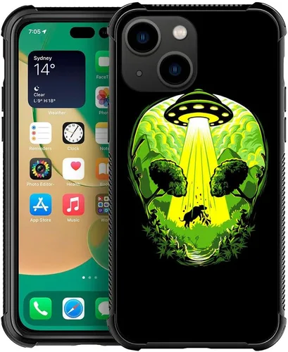 Vista 17 de ZHEGAILIAN Funda compatible con iPhone 14, funda de munición AK 47, parte trasera de vidrio templado+funda protectora de TPU de silicona suave