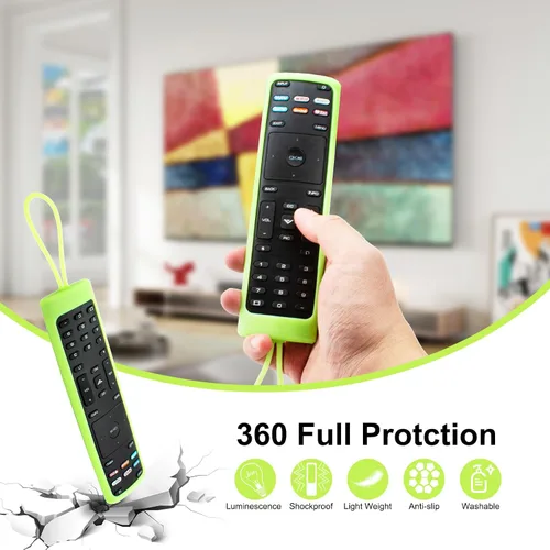 Vista 2 de Paquete de 2 fundas para control remoto Vizio, compatible con Vizio Remote Case XRT136 / XRT140 Series Universal Smart TV Control Funda de silicona