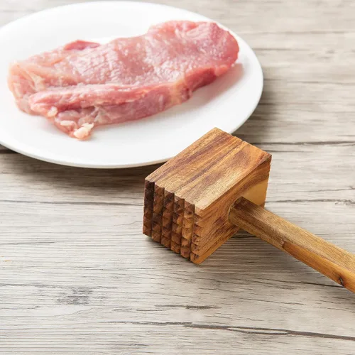 Vista 5 de Ironwood Gourmet Ablandador de carne de madera de acacia, 11.5 pulgadas, marrón