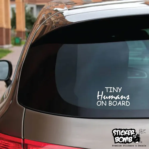 Vista 3 de Tiny Humans On Board - Calcomanía de Sticker Bomb Vinyl para automóvil, camión, computadora, en cualquier lugar, vinilo prémium para exteriores de 6
