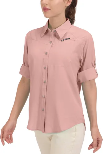 Vista 8 de Little Donkey Andy Camisa de manga larga transpirable con protección UV UPF 50 para mujer, de secado rápido, para pesca y senderismo