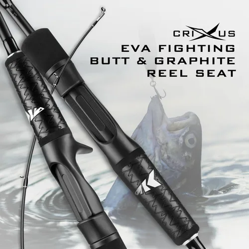 Vista 2 de KastKing Crixus Fishing Rods,IM6 Graphite Spinning Rod & Casting Rod W/Zirconium Oxide Ring Stainless Steel Guides, SuperPolymer Handle