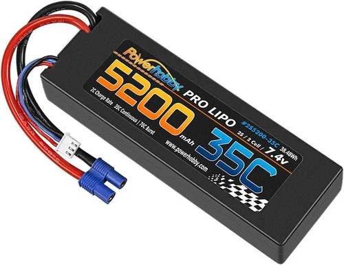 Vista 4 de Powerhobby 2S 7.4v 5200mah 35c Lipo Batería con EC3 Plug 2-Cell (paquete de 2) Compatible con: Losi Proboat ECX Vaterra