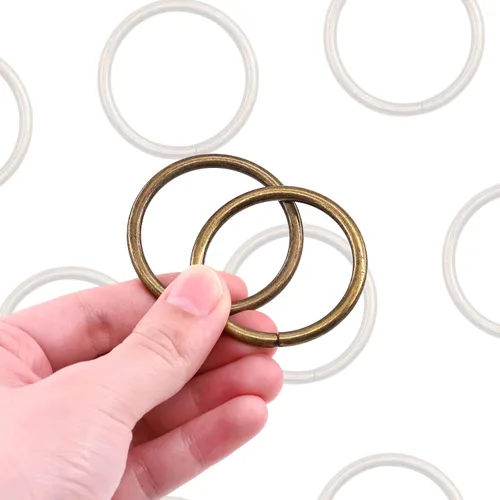 Vista 5 de Swpeet 60 anillos de metal multiusos de bronce resistentes de 3/2 pulgadas a 1.496 in para bolsas de hardware, anillos de mano, accesorios
