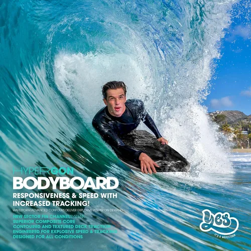 Vista 8 de Wave Storm - Bodyboard de espuma de rendimiento de 42.5 pulgadas con fondo de canal de aleta sectorial Negro