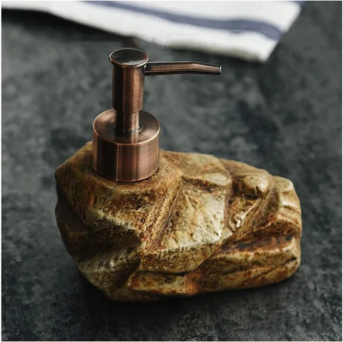 Vista 11 de Soap Dispenser Soap Dispenser Bottles Creative Ceramic Retro Stone Shampoo Soap Liquid Shower Gel Dispenser Soap Dispenser Lotion Bottle