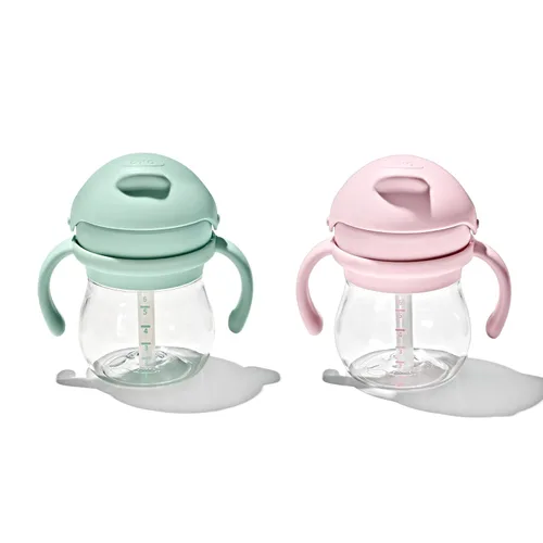 Vista 7 de OXO Tot Transitions Vaso con Pajita con Asas 6 oz. - Ópalo y Flor - Paquete de 2
