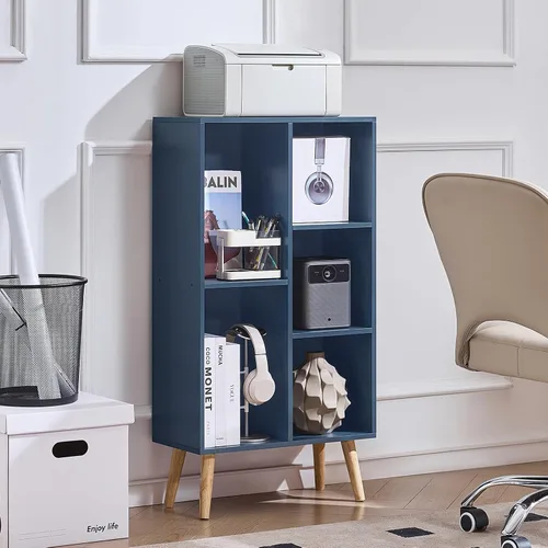Vista 11 de LEYAOYAO Estantería de 5 cubos de 3 niveles con patas, estante negro menta para libros para niños, bonito organizador de almacenamiento, estantes