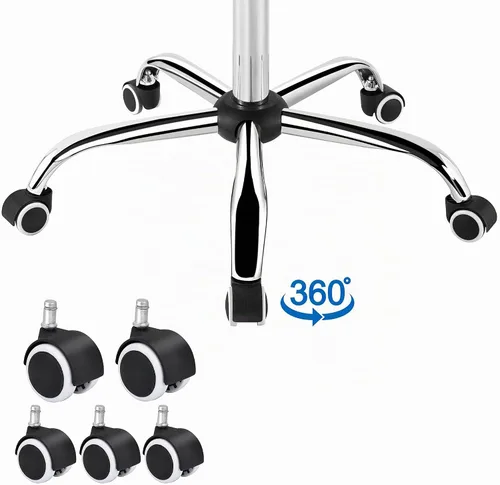 Vista 6 de Yaheetech Silla de Escritorio de Tareas de Cuero PU con Respaldo Medio, Silla Giratoria Moderna y Ajustable para Oficina en Casa con Ruedas Suaves