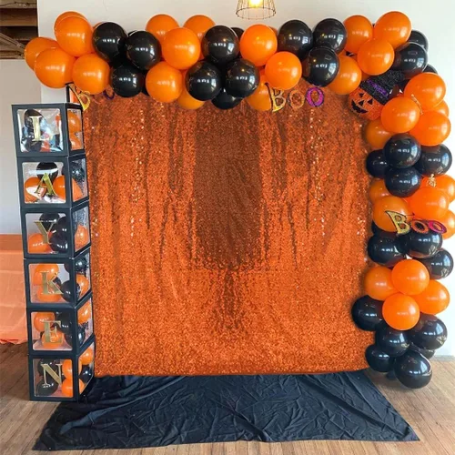 Vista 23 de Cortinas de Fondo de Lentejuelas Negras Cortinas Brillantes con Purpurina 2FTx8FT 2 Paneles para Decoraciones de Bodas Fiestas de Cumpleaños