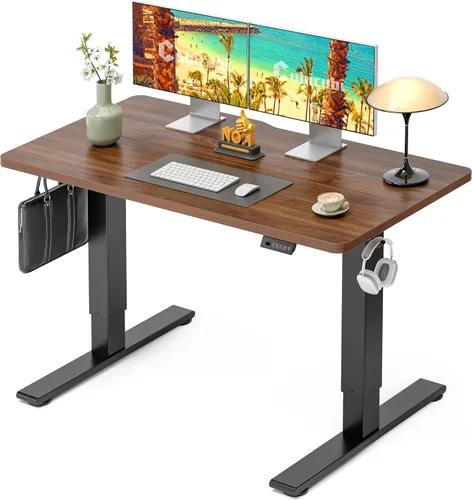 Vista 39 de CubiCubi Escritorio eléctrico de pie de 48 x 30 pulgadas, escritorio de pie ajustable en altura con ajustes preestablecidos de memoria, escritorio