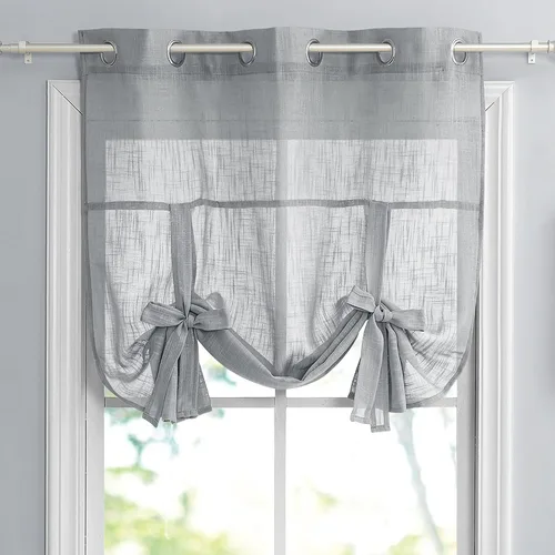 Vista 16 de Pony Dance Cortinas de ventana de baño, pantalla con lazo para dormitorio, filtro de luz, semitransparente, cortinas romanas elegantes para Blanco