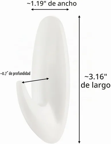 Vista 2 de Command Ganchos medianos de diseño, 6 ganchos y 12 tiras, ganchos de pared colgantes sin daños con tiras adhesivas, ganchos adhesivos para colgar