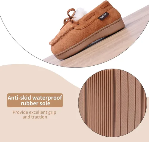 Vista 4 de Mocasines para niños pequeños con suela de espuma viscoelástica para interiores y exteriores, U722WLFX-0914