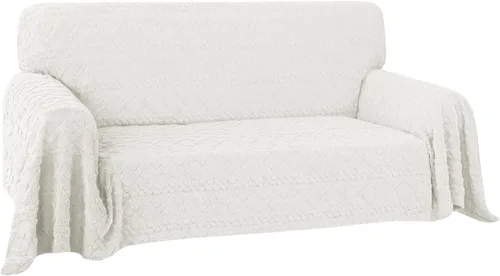 Vista 8 de Easy-Going Funda de Sofá para Silla de 80 x 102 Pulgadas Feliz Navidad, Funda de Terciopelo Jacquard para Sofá de 1 Cojín, Fundas Seccionales