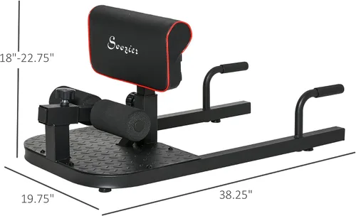 Vista 7 de Soozier 3-in-1 Padded Push Up Sit Up Deep Sissy Squat Machine Home Gym Fitness Equipment