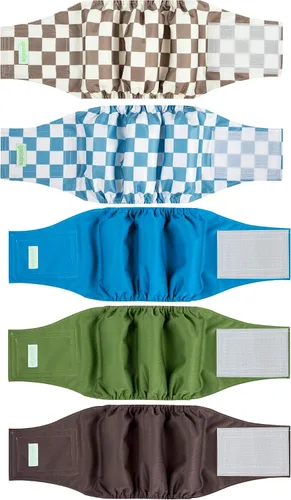Vista 12 de wegreeco Pañales para perros pequeños machos, bandas reutilizables para el vientre para perros machos, pañales lavables para cachorros machos