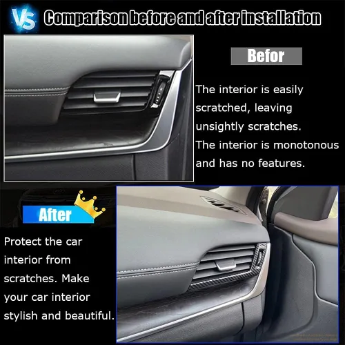 Vista 3 de Accesorios interiores personalizados para Nissan Rogue 2021 2022 2023, cubierta de salida de aire acondicionado ABS, cubierta de marco, cubierta