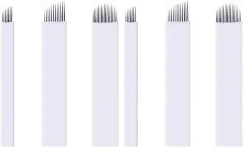 Vista 7 de Microblading Needles 60pcs S7, S12, U18 Surtido Maquillaje Permanente Manual Ceja Tatuaje Aguja Microblading Cuchillas Microblading Kits