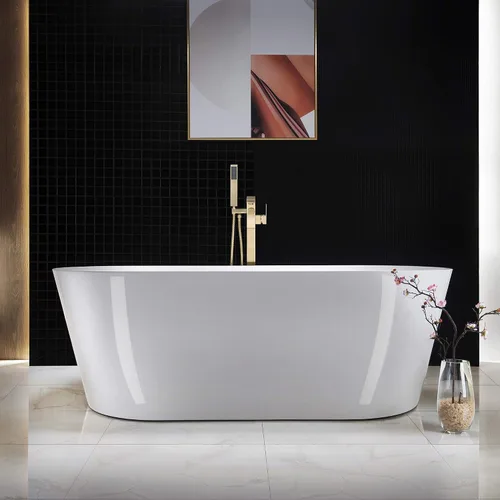 Vista 7 de WOODBRIDGE F0008BG - Grifo de llenado de bañera independiente de una sola manija contemporánea con ducha de mano en acabado dorado cepillado