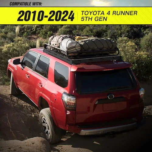 Vista 2 de Cesta de carga para portaequipajes de techo de 3/4 de longitud, compatible con Toyota 4Runner 2010-2024 de 5ª generación, soporte de almacenamiento