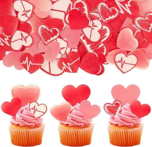 Vista 10 de Ephlyn 1 decoración de pastel de corazón con purpurina para el día de San Valentín, primer cumpleaños, decoración para baby shower, fiesta