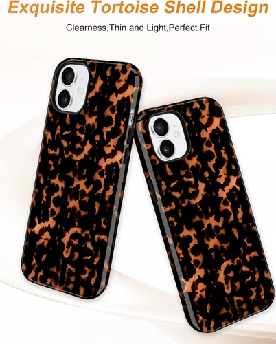 Vista 531 de Jusy Funda compatible con MagSafe con estampado de caparazón de tortuga marrón para iPhone 7/8/SE, cubierta protectora de TPU suave magnética