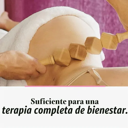 Vista 6 de Tuuli Masaje Anti Celulitis Masajeador 0.8 x 15.7 in Rodillo con Mango Maderotherapy Madera