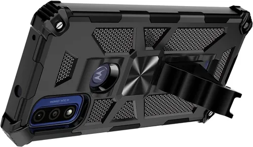 Vista 4 de Funda para Moto G Play 2023, Moto G Power 2022 con protector de pantalla de vidrio templado (cobertura completa) a prueba de golpes [grado militar]