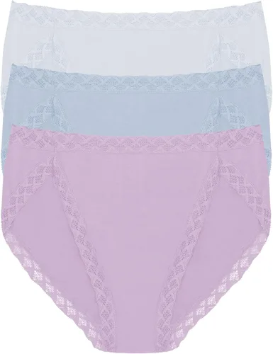 Vista 26 de Natori Paquete de 3 calzoncillos de corte francés Pima Bliss para mujer Negro/Café/Blanco