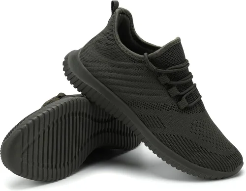 Vista 2 de LCGJR Zapatos deportivos para caminar sin cordones para hombre, tenis de moda, ligeros, para correr, entrenamiento, transpirables, informales