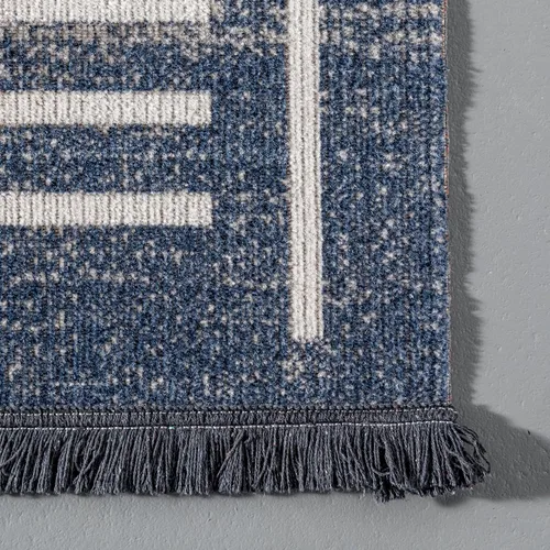 Vista 5 de nuLOOM Alfombra tribal Cora para exteriores, 4x6, azul